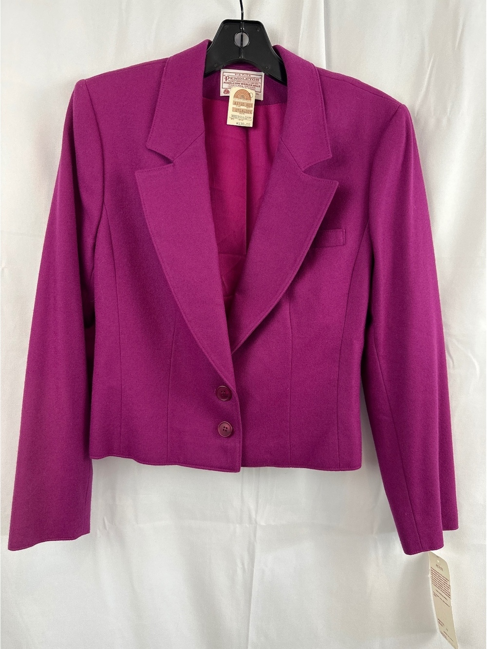 Pendleton Petite Wool Blazer Jacket Size 10 Purple Virgin 2-